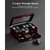 imageANWBROAD 12 Slot Watch Cases for Men Watch Box with Large Lid Jewelry Box with Watch Storage 2Tier Paint Surface Watch Holder Organizer for Men Lockable Watch Display Case UJWB001Y