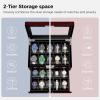 imageANWBROAD 20 Slot Watch Box for Men and Women  2Tier Display Case With Large Glass Lid Lockable Wooden Organizer Luxurious Holder UJWB002Y
