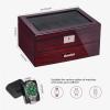 imageANWBROAD 20 Slot Watch Box for Men and Women  2Tier Display Case With Large Glass Lid Lockable Wooden Organizer Luxurious Holder UJWB002Y