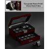imageANWBROAD 20 Slot Watch Box for Men and Women  2Tier Display Case With Large Glass Lid Lockable Wooden Organizer Luxurious Holder UJWB002Y