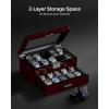 imageANWBROAD 20 Slot Watch Box for Men and Women  2Tier Display Case With Large Glass Lid Lockable Wooden Organizer Luxurious Holder UJWB002Y