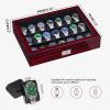imageANWBROAD 21 Slot Watch Cases for Men Watch Box with Large Glass Lid Lockable Wood Watch Display Case Watch Organizer Giftable Luxurious Watch Holder UJWB004Y
