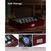 imageANWBROAD 21 Slot Watch Cases for Men Watch Box with Large Glass Lid Lockable Wood Watch Display Case Watch Organizer Giftable Luxurious Watch Holder UJWB004Y