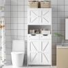 imageANWBROAD 67 Bathroom Storage Cabinet Tall Storage Cabinet with Adjustable Shelves and Drawers Freestanding for Bathroom Kitchen Pantry Living Room Cabinet USBC002W