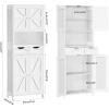 imageANWBROAD 67 Bathroom Storage Cabinet Tall Storage Cabinet with Adjustable Shelves and Drawers Freestanding for Bathroom Kitchen Pantry Living Room Cabinet USBC002W