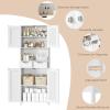 imageANWBROAD 67 Bathroom Storage Cabinet Tall Storage Cabinet with Adjustable Shelves and Drawers Freestanding for Bathroom Kitchen Pantry Living Room Cabinet USBC002W