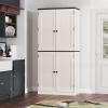 imageANWBROAD 71 Kitchen Pantry Storage Cabinet Hutch with 6 Hanging Shelves and 2 Sliding Storage Rack Large Freestanding Cupboard for Kitchen Dining Room Bathroom Laundry USBS005W