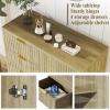 imageANWBROAD Fluted Sideboard Buffet Cabinet with Storage Coffee Bar Cabinet Accent Cabinet with 4 Drawers and Adjustable Shelf Entryway Cabinet for Entrance Living Room Kitchen Natural ULSC013