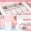 imageANWBROAD Jewelry Boxes Organizers Jewelry Box for WomenGirls Large Storage Box for Your Jewelry Sturdy Jewelry Case with Drawers Mirror and Lock UJJB003W
