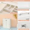 imageANWBROAD Large Jewelry Box 6 Tier Jewelry Organizer Box Display Storage Case Holder with Lock Mirror Girls Jewelry Box for Earrings Rings Necklaces Bracelets Gift Faux Leather Christmas Gifts UJJB004W