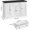 imageANWBROAD Sideboard Buffet Cabinet with Storage Adjustable Shelf and Drawer Modern Coffee Bar Cabinet for Living Room Kitchen  White  ULSC006W