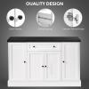 imageANWBROAD Sideboard Buffet Cabinet with Storage Adjustable Shelf and Drawer Modern Coffee Bar Cabinet for Living Room Kitchen  White  ULSC006W