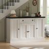 imageANWBROAD Sideboard Buffet Cabinet with Storage Adjustable Shelf and Drawer Modern Coffee Bar Cabinet for Living Room Kitchen  White  ULSC006W