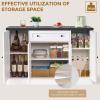 imageANWBROAD Sideboard Buffet Cabinet with Storage Adjustable Shelf and Drawer Modern Coffee Bar Cabinet for Living Room Kitchen  White  ULSC006W