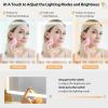imageANWBROAD Vanity Desk Table with Lighted Mirror 394 Girls Makeup Vanity with Power Outlet 3 Colors Lighting Adjustable Brightness Vanity Table for Women Bedroom Dressing Room White UBDT65W