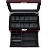 imageANWBROAD Watch Box Storage Watch Cases for Men with Large Glass Lid 2Tier Wood Watch Display Case Lockable Watch Organizer Giftable Luxurious Watch Holder for Women UJWB003Y