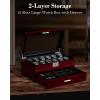 imageANWBROAD Watch Box Storage Watch Cases for Men with Large Glass Lid 2Tier Wood Watch Display Case Lockable Watch Organizer Giftable Luxurious Watch Holder for Women UJWB003Y