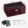 imageANWBROAD Watch Box Storage Watch Cases for Men with Large Glass Lid 2Tier Wood Watch Display Case Lockable Watch Organizer Giftable Luxurious Watch Holder for Women UJWB003Y