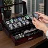 imageANWBROAD Watch Box for Men 12 Slots Watch Case with Glass Lid 2 Layers Paint Watch Holder Jewelry and Watch Storage Faux Leather Lining Luxurious Gifts or Men Women UJWB005Y