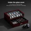 imageANWBROAD Watch Box for Men 12 Slots Watch Case with Glass Lid 2 Layers Paint Watch Holder Jewelry and Watch Storage Faux Leather Lining Luxurious Gifts or Men Women UJWB005Y