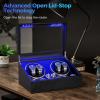 imageANWBROAD Watch Winder for Automatic Watches 4 Watch Rotator and 6 Extra Storages with Super Quiet Mabuchi Motor and LED Backlight Turner Carbon Fiber Shaker 5 Rotating Modes USB UJWW002F