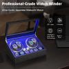 imageANWBROAD Watch Winder for Automatic Watches 4 Watch Rotator and 6 Extra Storages with Super Quiet Mabuchi Motor and LED Backlight Turner Carbon Fiber Shaker 5 Rotating Modes USB UJWW002F