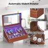 imageANWBROAD Watch Winder for Automatic Watches 46 Watch Rotator and Storages with Super Quiet Mabuchi Motor LED Backlight Watch Turner Piano Paint Watch Turner 4 Rotating Modes Gift UJWW002T