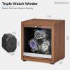 imageANWBROAD Watch Winder for Automatic Watches Wooden 3 Watch Winders 4 Modes Automatic Watch Winder Box with Quiet Japan Motor LED Watch Spinner with Foam Pillows AC Adapter Gift for Man UJWW013M