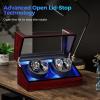 imageANWBROAD Watch Winders For Automatic Watches Automatic Watch Winder Box With Led Light Watch Turner For Automatic 4 Watch Rotator And Super Quiet Motor And 4 Rotation Mode UJWW011Y