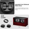 imageANWBROAD Watch Winders For Automatic Watches Automatic Watch Winder Box With Led Light Watch Turner For Automatic 4 Watch Rotator And Super Quiet Motor And 4 Rotation Mode UJWW011Y