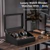imageANWBROAD Watch Winders for Automatic Watches Automatic Watch Winder with 4 Watch Rotator and 6 Extra Storages 4 Watch Winder with Japanese Quiet Motor Luxury Carbon Fiber Watch WinderUJWW012C