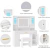 imageANWBROAD White Vanity Desk with Mirror and Lights Large Makeup Vanity Table Set with 2 RGB Storage 3 Drawers Modern Dressing Table with Power Outlet ampamp Chair RGB Ambient Light for Girls Bedroom UBDT66Cwith RGB Lights