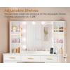 imageANWBROAD White Vanity Desk with Mirror and Lights Makeup Vanity Desk with Power Outlet 11 Drawers 9 Shelves Hair Dryer Stand 3 Color Lighting Modes Vanity Table with Stool for Bedroom Women UBDT86W