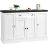 imageANWBROAD Sideboard Buffet Cabinet with Storage Adjustable Shelf and Drawer Modern Coffee Bar Cabinet for Living Room Kitchen  White  ULSC006W