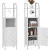 imageANWBROAD Small Bathroom Storage Cabinet Toilet Paper Stand 5Layer Shelf Slim Bathroom Organizers and Storage for Small Space with Adjustable Shelf Skinny Bathroom Cabinet USBC003W
