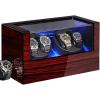 imageANWBROAD Watch Winders For Automatic Watches Automatic Watch Winder Box With Led Light Watch Turner For Automatic 4 Watch Rotator And Super Quiet Motor And 4 Rotation Mode UJWW011Y