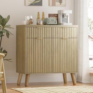 imageANWBROAD Sideboard Storage Cabinet Buffet with 2 Drawers 2 Door Adjustable Shelf Coffee Bar for Kitchen Cupboard Living Room Cabinet Door Accent Console Table ULSC010N