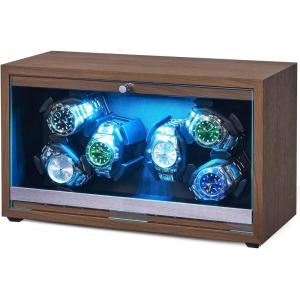 imageANWBROAD Watch Winder 6 with LED and Super Quiet Motor 4 Rotating Modes Watches Winder box Watch Shaker with USB Cable Gift UJWW003A