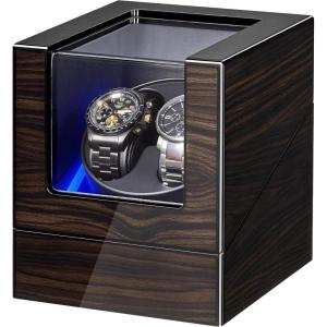 imageANWBROAD Watch Winders for Automatic Watches New EbonyColored Piano Finish Automatic Watch Winder Box Rotating Watch Case with 4 Rotation Modes Quiet Motor LED for Man Womans Watches UJWW001E