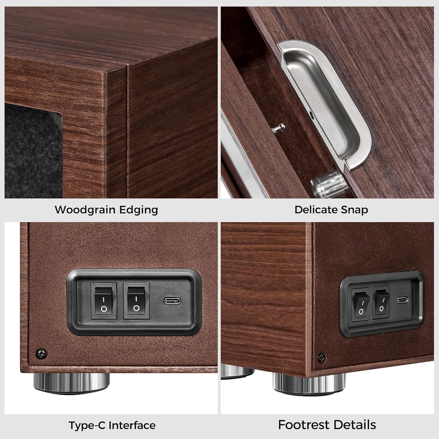 imageANWBROAD Double Watch Winder Automatic Watch Winder for Automatic Watches Dual Watch Winder Box with TypeC Port Adapter 4 Modes Quiet Mabuchi Motor LED Light UJWW004M