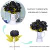 imageANWBROAD Artificial Peony Silk Flowers Real Touch Fake Flowers Bouquets Wedding Home Party 2PCS Realistic Silk Peonies Flowers Table Centerpieces Decorations Black ULAF001B