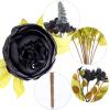 imageANWBROAD Artificial Peony Silk Flowers Real Touch Fake Flowers Bouquets Wedding Home Party 2PCS Realistic Silk Peonies Flowers Table Centerpieces Decorations Black ULAF001B