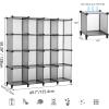 imageANWBROAD Cube Storage Organizer 16Cube Cubby Shelving Book Shelf Living Room Organizers Kids Toys Craft Yarn Storage with Rubber Hammer for Bedroom Office Gray ULCS016H