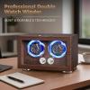 imageANWBROAD Double Watch Winder Automatic Watch Winder for Automatic Watches Dual Watch Winder Box with TypeC Port Adapter 4 Modes Quiet Mabuchi Motor LED Light UJWW004M