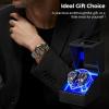imageANWBROAD Watch Winder for Automatic Watches 4 Modes Double Automatic Watch Winder box with LED Crystal Design Rotating Watch Case with Super Quiet Motor with TypeC Adapter UJWW007C