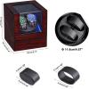 imageANWBROAD Watch Winder for Automatic Watches Double with Super Quiet Motor Flexible Watch Pillows LED Backlight Wooden 5 Modes Battery or TypeC Adapter UJWW001YRed