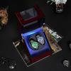 imageANWBROAD Watch Winder for Automatic Watches Double with Super Quiet Motor Flexible Watch Pillows LED Backlight Wooden 5 Modes Battery or TypeC Adapter UJWW001YRed