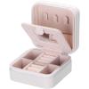 imageANWBROAD Travel Jewelry Box Jewelry Case Small Jewelry Box Pportable Mini Display Storage Case with Mirror for Rings Earrings Necklace Bracelets Earrings for Girls Women Faux Leather UJJB001W
