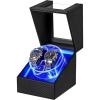imageANWBROAD Watch Winder for Automatic Watches 4 Modes Double Automatic Watch Winder box with LED Crystal Design Rotating Watch Case with Super Quiet Motor with TypeC Adapter UJWW007C