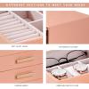 imageANWBROAD Jewelry Box Teen Girls and Women Jewelry Organizer Box Capacity for All Jewelry Storage Case for Necklace Earring Bracelet Ring Leather Jewelry Holder UJJB007F